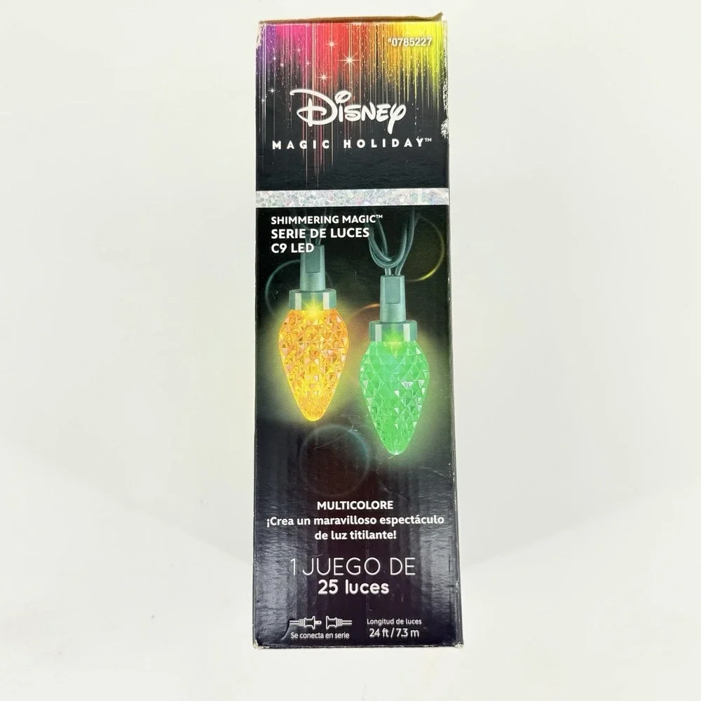 Disney Magic Holiday Shimmering LED C9 Light String 25 Multicolor Lights 24 Ft